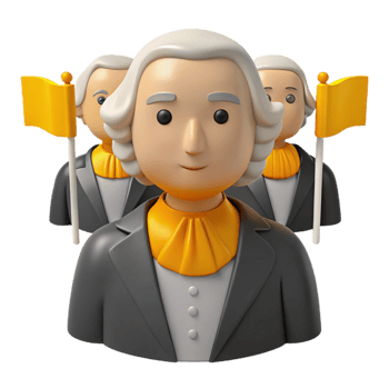 3D Cartoon Illustration of a Group of Leaders With Flags png