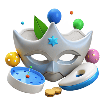 Masquerade Ball 3D Rendered Mask with Colorful Accents png
