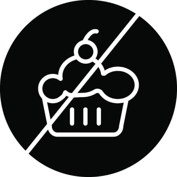 No Sweet Illustration Icon vector
