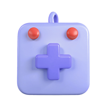 Purple Game Controller with Red Buttons and Cross Pad png