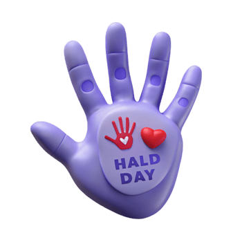 Hand with Heart and Help Symbol Help Day Concept png