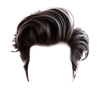 Disconnected Undercut Stylish men hair wig, fashionable hairstyle front view isolate on transparency background png
