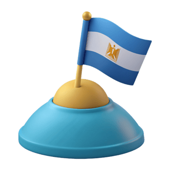 3D Render of a Flag on a Stand png