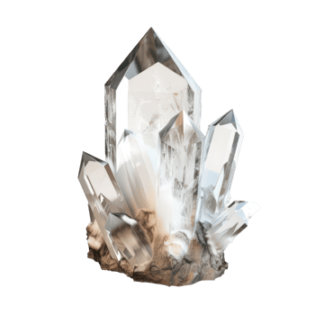 White crystal 3d rendering side view isolate on transparency background png