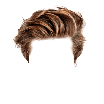 Textured Crop Undercut Stylish men hair wig, fashionable hairstyle front view isolate on transparency background png