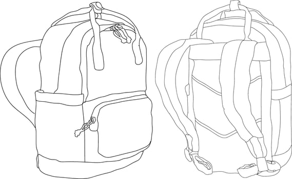 Bags Isolated Backpack, bag Icon School backpacks flat illustration set, bag line icon isolated, fashion bags collection vector