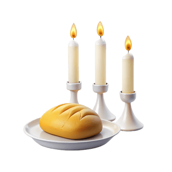 Three Candles and a Loaf of Bread png