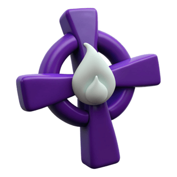 Purple Celtic Cross with White Flame png