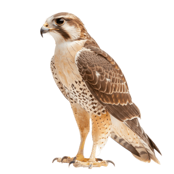 Falcon bird side view full body isolate on transparency background png