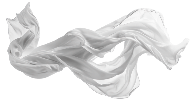 floating white fabric blowing isolate on transparency background png