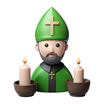 3D Render of a Priest with Candles png