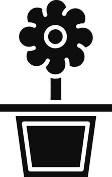 Flower Pot Illustration Icon vector