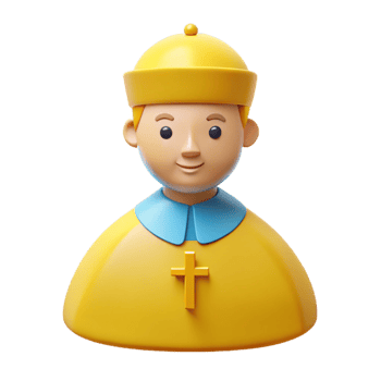 3D Cartoon Priest Illustration png