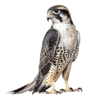 Falcon bird side view full body isolate on transparency background png