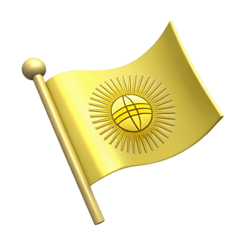 Golden Flag with Sun Symbol png