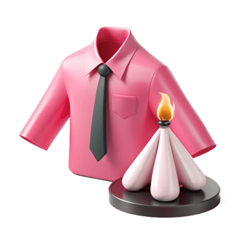 Pink Shirt and Candle 3D Render png