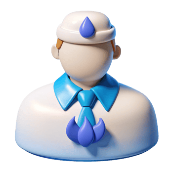 3D Cartoon Character with Water Droplet Icon png