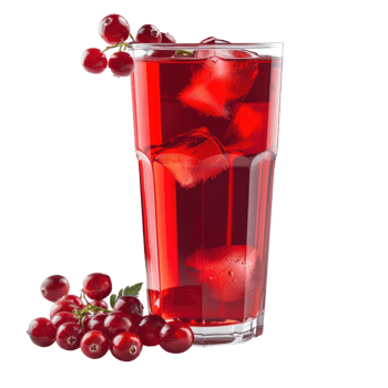 Cranberry juice front view isolate on transparency background png