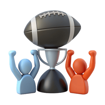 Football Trophy Celebration with Two Figures png