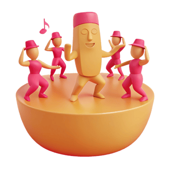 Dancing 3D Characters on a Platform png