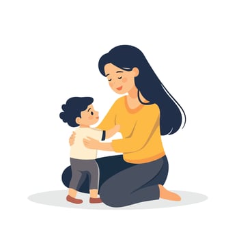 Woman and Child Enjoying Playtime Together vector