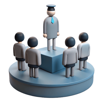 3D Illustration of a Leader Addressing a Group png
