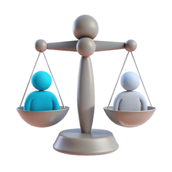 Balancing Act Two Figures on a Scale png