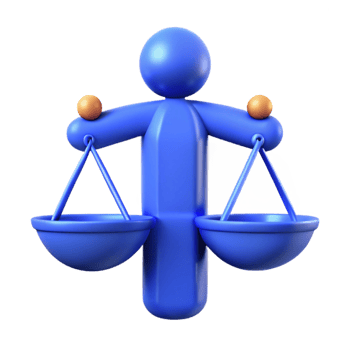 3D Illustration of a Person Holding a Balance Scale png