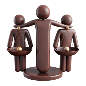 Balancing Act Two Figures on a Scale png