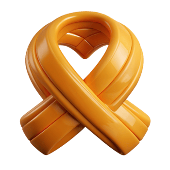 Abstract Yellow Heart Shape Created by Curved Lines png