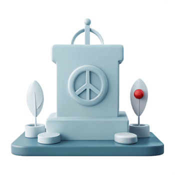 Peace Symbol Monument with Plants png