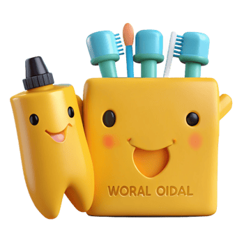 Toothpaste, Toothbrush, and Oral Care Products in Cute Cartoon Style png