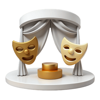 Theater Stage with Masks and Podium png