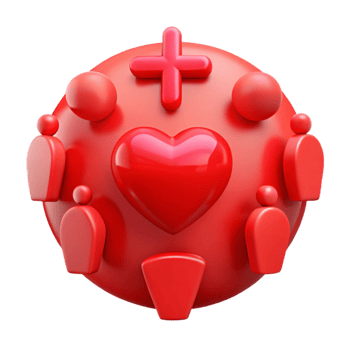 Community, Love, and Care A 3D Illustration png