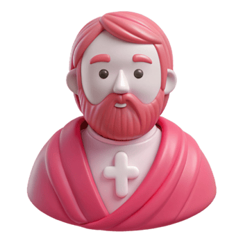 3D Rendered Cartoon Character with Cross png