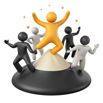 Celebrate Success With Your Team Illustration of a Group of People Surrounding a Person on Top of a Hill png