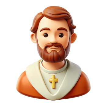 3D Cartoon Illustration of a Person with a Cross png