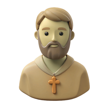 3D Rendered Illustration of a Man with a Cross Necklace png