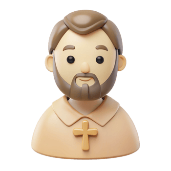 3D Cartoon Character with a Cross png