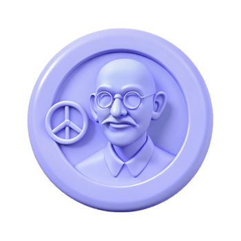 3D Render of a Man with Glasses and a Peace Symbol png