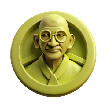 3D Render of a Person with Glasses in a Round Frame png