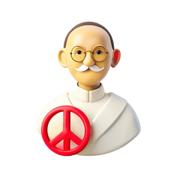 3D Cartoon Character Holding a Peace Sign png