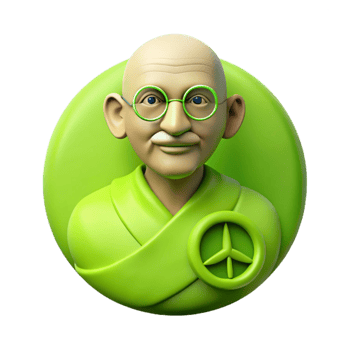 Green Peace Symbol with a Cartoon Character png