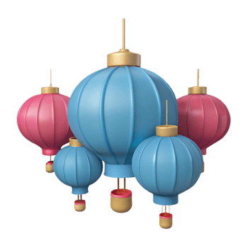 Floating Lanterns, Colorful Celebration png