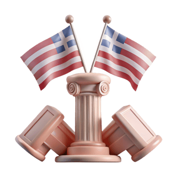 Two Flags on a Classic Column png
