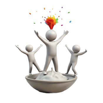 Celebrate Success with Joyful 3D Figures png