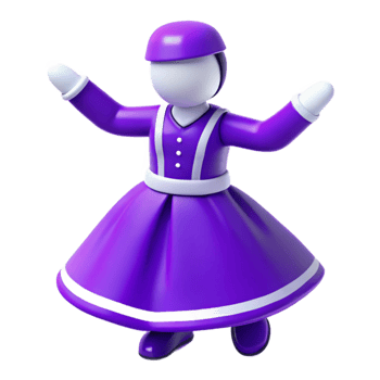 Purple Dress 3D Character Dancing png