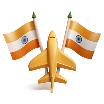 Orange Flag Airplane 3D Rendering png