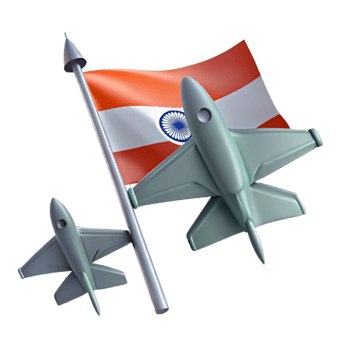Indian Flag with Two Fighter Jets png