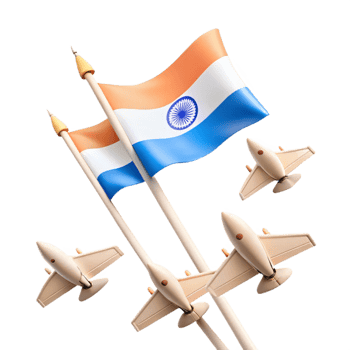 Indian Flag Flying with Airplanes png